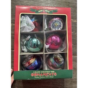 Shiny Brite Christmas Confetti 6 Count 3.25" Decorated Reflector Rounds 4028014